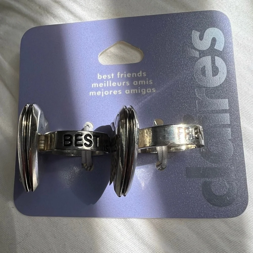 NWT Claire’s Adjustable Best friend Photo Rings